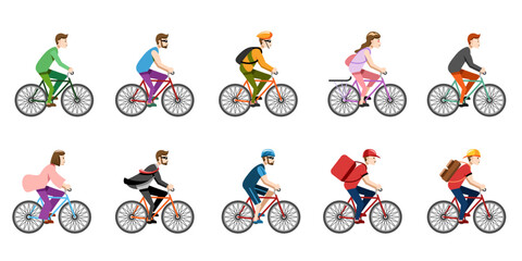 Bicycle riding vector set collection graphic clipart design