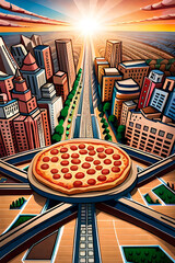 Big pizza city. Generative ai