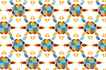 Retro Seamless Pattern in Orange, Brown, and Beige abstract geometric Background. 60s and 70s Retro style and Aesthetic.