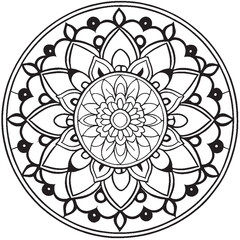 Black and White mandala for coloring book