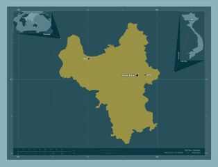 Ha Noi, Vietnam. Solid. Labelled points of cities