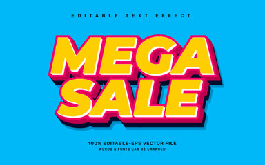 Mega sale editable text effect template