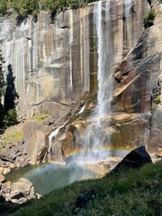waterfall in the mountains, Yosemite Valley State Park, USA