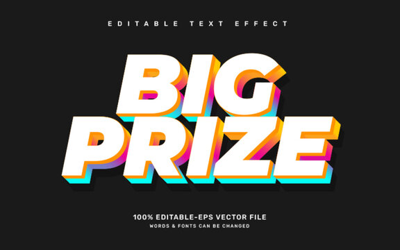 Big prize editable text effect template