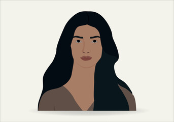 Portrait of women. Diversity. Vector flat illustration. Avatar for a social network. Vector flat illustration