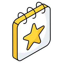 Conceptual flat design icon of favorite calendar 