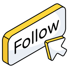 A creative design icon of follow 