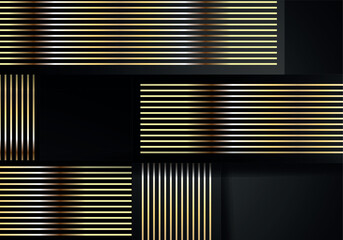 Abstract shape dark and golden glittering lines color luxury background. elegant modern background.