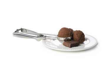 Concept of delicious food, ice cream, isolated on white background