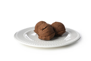 Concept of delicious food, ice cream, isolated on white background