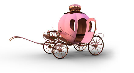 cinderella carriage fantasy fairytale 3d render