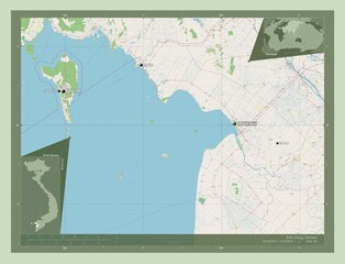 Kien Giang, Vietnam. OSM. Labelled points of cities