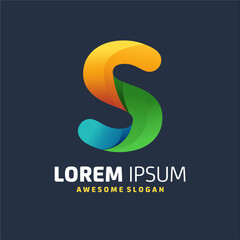 abstract logo design letter s