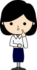 疑問に思う女性のイラスト