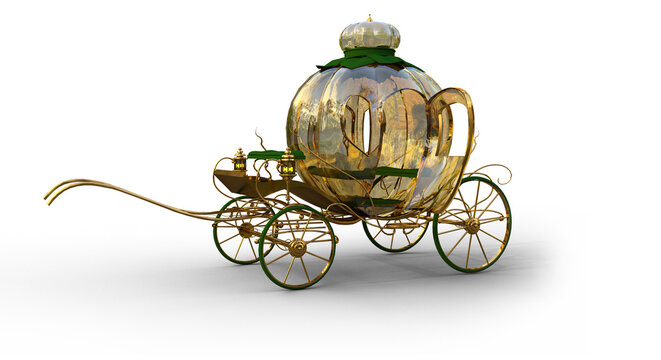 cinderella carriage fantasy fairytale 3d render