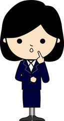 疑問に思う女性のイラスト