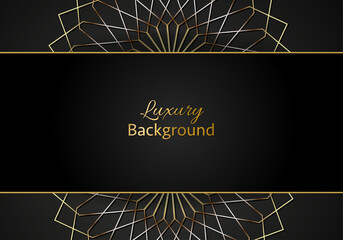 Abstract shape dark and golden glittering lines color luxury background. elegant modern background.