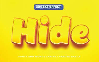 Hide blue 3d editable text effect style