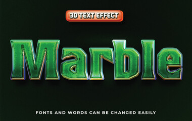 Obraz premium Marble green 3d editable text effect style