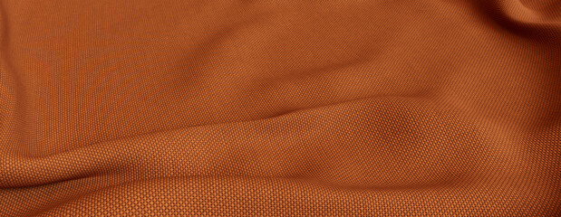 Seasonal Fall Banner with Soft Woven Cloth. Ripples and Folds form a Tactile Orange Texture.