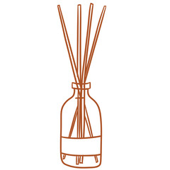 self care things_element_hand drawing style_transparent background_relaxing reed difuser