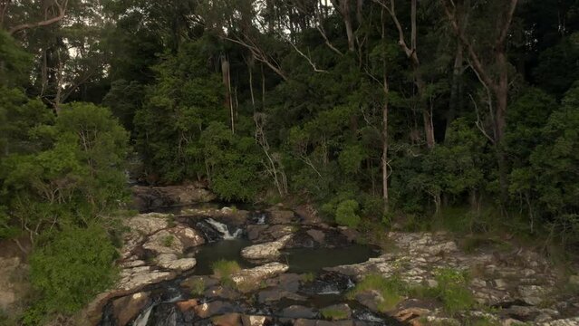 Purling Brook beginning of the Falls filmed with a Drone, Australia
