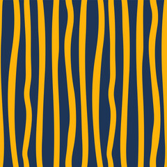 Navy seamless pattern with yellow wavy lines