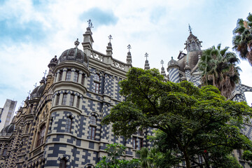 A view of the Rafael Uribe Uribe Palace of Culture in Medellin, Antioquia, Colombia.