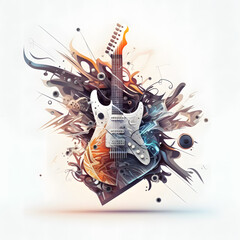 Electric Guitar in a White Background