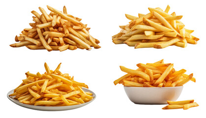 A portion of French fries loose, in a bowl or dish, Generative AI