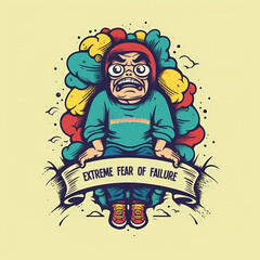 extreme fear of failure atychiphobia symptoms t-shirt design ai generated art 