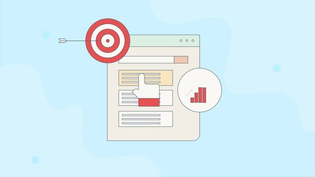 Pay per click marketing, PPC advertising, Search engine marketing driving website traffic 2d animation video