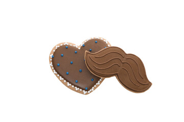 Father's day cookies isolated on white background, PNG