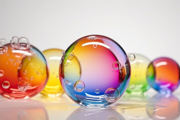 Soap rainbow bubbles background. Generative AI.