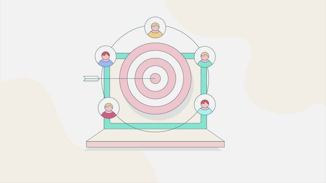 Customer target marketing, Customer segmentation, Inbound marketing video animation concept