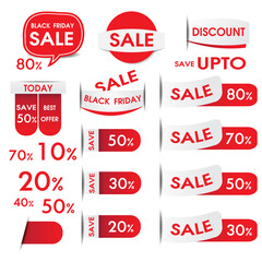 Set of sale discount labels