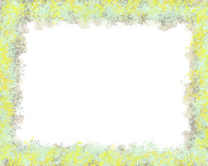 Obraz premium パステルカラーのリーフの枠