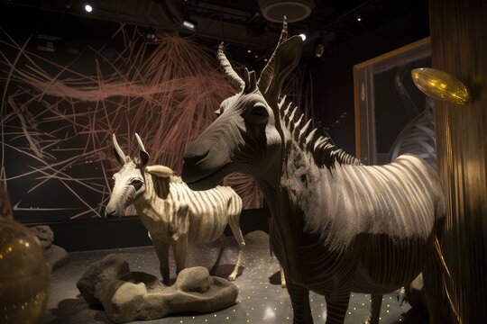 cosmic zoo, with a two-headed zonkey in the foreground, created with generative ai