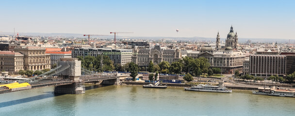 View of the city of Budapest on a sunny summer day.Panorama.