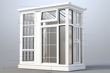 UPVC Bay White Window with Information, Generated by AI