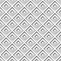 Seamless Colorful Geometric Pattern with Rhombuses. Endless Modern Mosaic Texture.  Fabric Textile, Wrapping Paper, Wallpaper. Vector 3d Illustration. Abstract Art