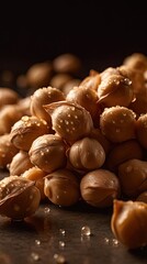 Fresh bunch of chickpeas seamless background, adorned with glistening droplets of water