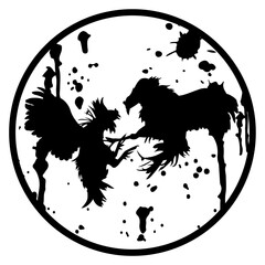 blood spattered rooster fight © Vectors