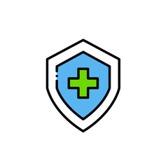 Obraz premium Medical insurance. Colorful medicine and health related icon