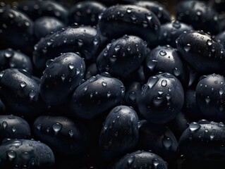 Fresh bunch of Navy beans seamless background, adorned with glistening droplets of water