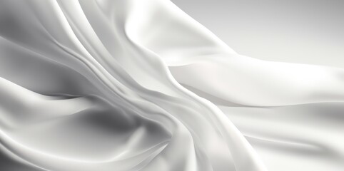 Naklejka premium White silk cloth abstract background. Generative ai