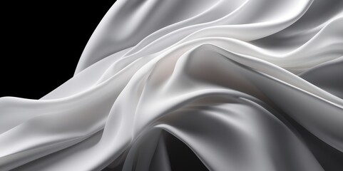 Fototapeta na wymiar White silk cloth abstract background. Generative ai