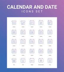 Calendar and date related icon set