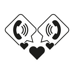 Handset heart icon for celebration design. Heart balloon. Love icon. Vector illustration.