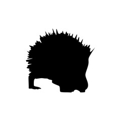Pet Little Porcupine silhouette. Block Black Sign Symbol Icon vector illustration in trendy flat style. Editable graphic resources for many purposes.